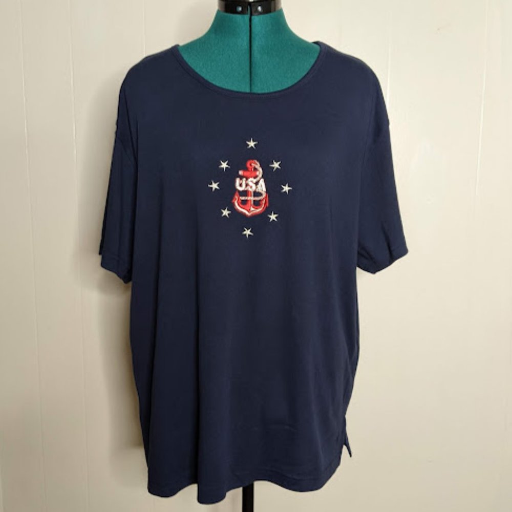 Sun Casuals Women's Embroidered Short Sleeve T-Shirt. Size 2X.